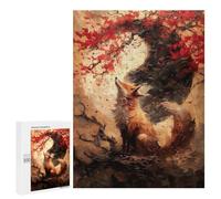 500 PCS Puzzle For Adults Cherry Fox Yin And Yang Jigsaws for Adults Puzzle Enhance Memory Fun Activities at Home for Is Ideal As A Gift 500 PCS