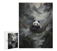 500 PCS Puzzle For Adults Chilling Panda in Hammock Jigsaw for Adults Relax Games Staycation Kill Time Deal As Gifts for The Whole Family 500 PCS