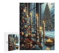 500 PCS Puzzle For Adults Christmas Window View Jigsaw for Adults Relax Games Staycation Kill Time Deal As Gifts for The Whole Family 500 PCS
