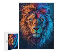 500 PCS Puzzle For Adults Colorful Lion Art Print Jigsaws for Adults Puzzle Improve Memory Wishlist with Santa Claus Stress Reduction Gifts 500 PCS