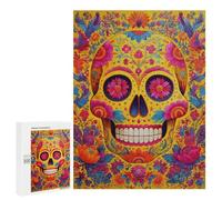 500 PCS Puzzle For Adults Colorful Sugar Skull Art Print-2 Puzzle For Teenagers Analysis And Logic Help The Brain Exercise Deal As Gifts for The Whole Family 500 PCS
