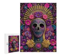 500 PCS Puzzle For Adults Colorful Sugar Skull Artwork Puzzle For Teenagers Analysis And Logic Help The Brain Exercise Deal As Gifts for The Whole Family 500 PCS