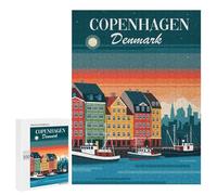 500 PCS Puzzle For Adults Copenhagen Denmark Skyline Jigsaws for Adults Relax Games Pattern Assembly Deal As Gifts for The Whole Family 500 PCS