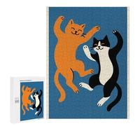 500 PCS Puzzle For Adults Dancing Cats Illustration Jigsaws for Adults Puzzle Improve Memory Wishlist with Santa Claus Stress Reduction Gifts 500 PCS