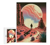 500 PCS Puzzle For Adults Desert Wanderer Under A Giant Moon Jigsaws for Adults Relax Games Pattern Assembly Deal As Gifts for The Whole Family 500 PCS