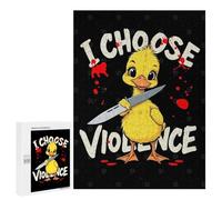 500 PCS Puzzle For Adults Duck with Knife - I Choose Violence Jigsaws for Adults Relax Games Pattern Assembly Deal As Gifts for The Whole Family 500 PCS