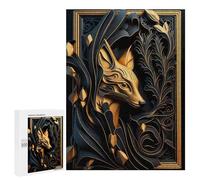 500 PCS Puzzle for Adults Elegant Golden Fox Art Decoration Puzzle For Teenagerss Improve Memory Fun Activities at Home Stress Reduction Gifts 500 PCS