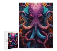 500 PCS Puzzle For Adults Fantasy Octopus Artwork Jigsaw Puzzles for Teenagers Staycation Kill Time Challenging To Complete Educational Family Game 500 PCS