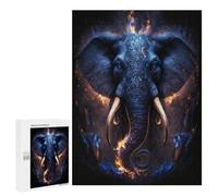 500 PCS Puzzle for Adults Flaming Elephant Art Print Puzzle For Teenagerss Improve Memory Fun Activities at Home Stress Reduction Gifts 500 PCS