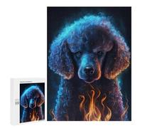 500 PCS Puzzle For Adults Flaming Poodle Art Print-1 Jigsaws for Adults Puzzle Enhance Memory Fun Activities at Home for Is Ideal As A Gift 500 PCS