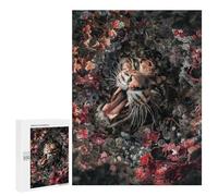 500 PCS Puzzle For Adults Floral Clouded Leopard Jigsaw for Adults Relax Games Staycation Kill Time Deal As Gifts for The Whole Family 500 PCS