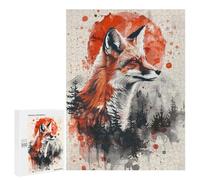500 PCS Puzzle for Adults Fox Forest Watercolor Puzzle For Teenagers Improve Memory Every Piece Is Unique - Learning Educational Toys 500 PCS