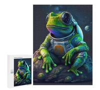 500 PCS Puzzle For Adults Frog Space Astronaut Jigsaw for Adults Relax Games Staycation Kill Time Deal As Gifts for The Whole Family 500 PCS
