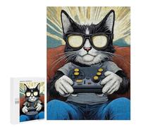 500 PCS Puzzle For Adults Funny Retro Gamer Cat 01 Jigsaws for Adults Relax Games Pattern Assembly Deal As Gifts for The Whole Family 500 PCS