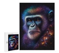 500 PCS Puzzle For Adults Galactic Chimpanzee Portrait Jigsaws for Adults Puzzle Enhance Memory Fun Activities at Home for Is Ideal As A Gift 500 PCS