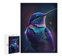 500 PCS Puzzle For Adults Galactic Hummingbird Art Print-4 Jigsaws for Adults Puzzle Improve Memory Wishlist with Santa Claus Stress Reduction Gifts 500 PCS
