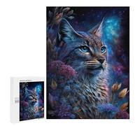 500 PCS Puzzle For Adults Galactic Lynx Celestial Feline Artwork Jigsaws for Adults Puzzle Enhance Memory Fun Activities at Home for Is Ideal As A Gift 500 PCS