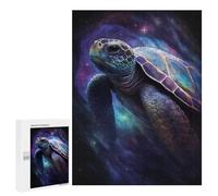 500 PCS Puzzle For Adults Galactic Sea Turtle Art Print Jigsaws for Adults Puzzle Improve Memory Wishlist with Santa Claus Stress Reduction Gifts 500 PCS
