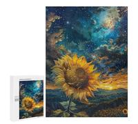 500 PCS Puzzle For Adults Galactic Sunflower Bloom Puzzle For Teenagers Analysis And Logic Help The Brain Exercise Deal As Gifts for The Whole Family 500 PCS