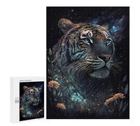 500 PCS Puzzle For Adults Galactic Tiger Portrait Jigsaws for Adults Puzzle Improve Memory Wishlist with Santa Claus Stress Reduction Gifts 500 PCS