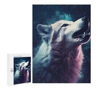 500 PCS Puzzle for Adults Galactic Wolf Howl -1 Adult Jigsaw Puzzle Brain Teaser Game But Fun And Humorous Fun at Home Activities, 500 PCS