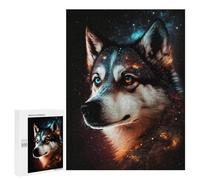 500 PCS Puzzle For Adults Galactic Wolf Portrait -44 Jigsaws for Adults Puzzle Enhance Memory Fun Activities at Home for Is Ideal As A Gift 500 PCS