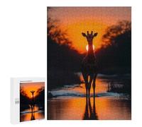 500 PCS Puzzle For Adults Giraffe Silhouette at Sunset Jigsaws for Adults Puzzle Improve Memory Wishlist with Santa Claus Stress Reduction Gifts 500 PCS