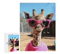 500 PCS Puzzle for Adults Giraffe with Sunglasses And Sweater Puzzle For Teenagers Improve Memory Every Piece Is Unique - Learning Educational Toys 500 PCS