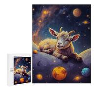 500 PCS Puzzle For Adults Goat Kid Lying Space Jigsaws for Adults Relax Games Pattern Assembly Deal As Gifts for The Whole Family 500 PCS