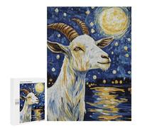500 PCS Puzzle For Adults Goat Under Starry Night Jigsaws for Adults Relax Games Pattern Assembly Deal As Gifts for The Whole Family 500 PCS