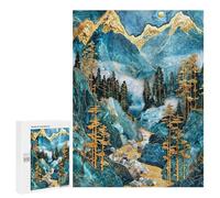 500 PCS Puzzle For Adults Golden Mountain Stream Art Jigsaws for Adults Relax Games Pattern Assembly Deal As Gifts for The Whole Family 500 PCS