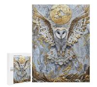 500 PCS Puzzle For Adults Golden Owl of The Moon Jigsaws for Adults Puzzle Enhance Memory Fun Activities at Home for Is Ideal As A Gift 500 PCS