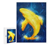 500 PCS Puzzle For Adults Golden Whale in Blue Jigsaws for Adults Relax Games Pattern Assembly Deal As Gifts for The Whole Family 500 PCS