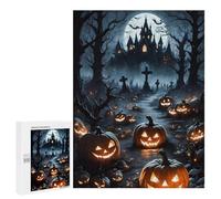 500 PCS Puzzle For Adults Halloween Spooky Night Scene Jigsaws for Adults Puzzle Enhance Memory Fun Activities at Home for Is Ideal As A Gift 500 PCS