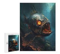 500 PCS Puzzle For Adults Horror Piranha Dark Demon Jigsaws for Adults Puzzle Enhance Memory Fun Activities at Home for Is Ideal As A Gift 500 PCS