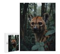 500 PCS Puzzle For Adults Hyena Portrait in Lush Greenery Jigsaws for Adults Puzzle Enhance Memory Fun Activities at Home for Is Ideal As A Gift 500 PCS