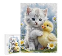 500 PCS Puzzle For Adults Kitten And Duckling Friendship Jigsaws for Adults Puzzle Enhance Memory Fun Activities at Home for Is Ideal As A Gift 500 PCS