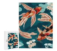 500 PCS Puzzle For Adults Metallic Koi VII Jigsaws for Adults Puzzle Improve Memory Wishlist with Santa Claus Stress Reduction Gifts 500 PCS