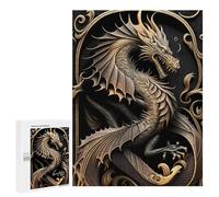 500 PCS Puzzle for Adults Mighty Golden Dragon Puzzle For Teenagerss Improve Memory Fun Activities at Home Stress Reduction Gifts 500 PCS