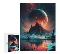 500 PCS Puzzle for Adults Mystical Alien Landscape -3 Adult Jigsaw Puzzle Brain Teaser Game But Fun And Humorous Fun at Home Activities, 500 PCS