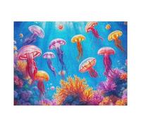 500 Pcs Puzzle for Adults,Ocean Jellyfish Jigsaw Puzzles 500 Pieces for Adult Premium Cardboard Challenging Puzzles Game Family Activity Birthday Gift Creative Kit Finished Size20.5x15 in