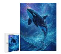 500 PCS Puzzle For Adults Orca Leaping Through Stars Jigsaws for Adults Relax Games Pattern Assembly Deal As Gifts for The Whole Family 500 PCS