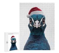 500 PCS Puzzle For Adults Peacock Wearing A Santa Hat Jigsaw for Adults Relax Games Staycation Kill Time Deal As Gifts for The Whole Family 500 PCS