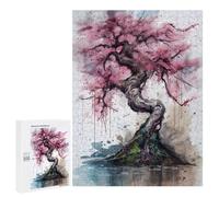 500 PCS Puzzle For Adults Pink Cherry Blossoms Jigsaw for Adults Relax Games Staycation Kill Time Deal As Gifts for The Whole Family 500 PCS