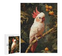 500 PCS Puzzle For Adults Pink Cockatoo in Tropical Setting Jigsaw for Adults Relax Games Staycation Kill Time Deal As Gifts for The Whole Family 500 PCS