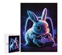 500 PCS Puzzle For Adults Rabbit Neon Game Jigsaw for Adults Relax Games Staycation Kill Time Deal As Gifts for The Whole Family 500 PCS