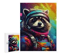 500 PCS Puzzle For Adults Raccoon Astronaut Space Suit-5 Jigsaw Puzzles for Teenagers Staycation Kill Time Challenging To Complete Educational Family Game 500 PCS