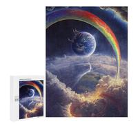 500 PCS Puzzle For Adults Rainbow Over Earth A Fantasy Scene Jigsaw Puzzles for Teenagers Staycation Kill Time Challenging To Complete Educational Family Game 500 PCS