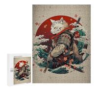 500 PCS Puzzle For Adults Samurai Cat Jigsaws for Adults Puzzle Improve Memory Wishlist with Santa Claus Stress Reduction Gifts 500 PCS
