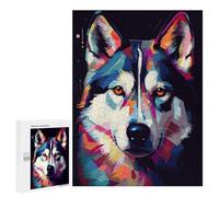 500 PCS Puzzle For Adults Siberian Husky Abstract Jigsaw for Adults Relax Games Staycation Kill Time Deal As Gifts for The Whole Family 500 PCS